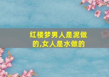 红楼梦男人是泥做的,女人是水做的