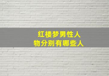 红楼梦男性人物分别有哪些人