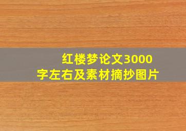 红楼梦论文3000字左右及素材摘抄图片