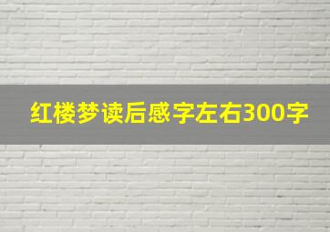 红楼梦读后感字左右300字