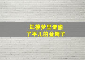 红楼梦里谁偷了平儿的金镯子