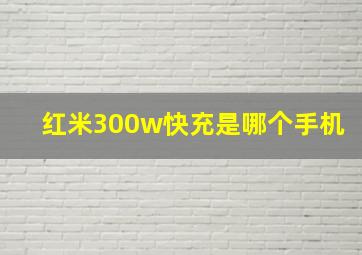 红米300w快充是哪个手机