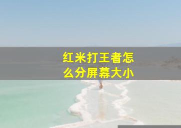 红米打王者怎么分屏幕大小