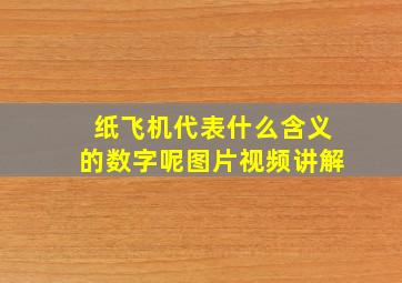 纸飞机代表什么含义的数字呢图片视频讲解