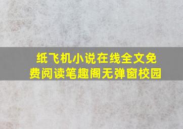 纸飞机小说在线全文免费阅读笔趣阁无弹窗校园