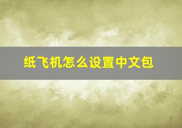 纸飞机怎么设置中文包