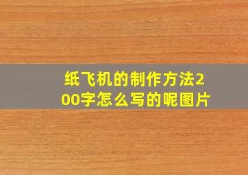 纸飞机的制作方法200字怎么写的呢图片