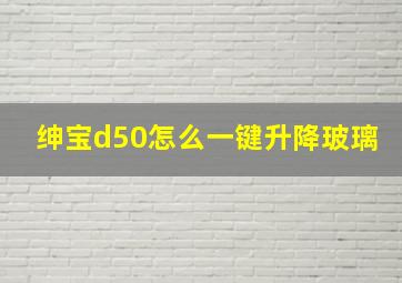 绅宝d50怎么一键升降玻璃