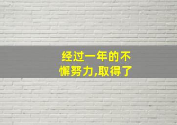 经过一年的不懈努力,取得了