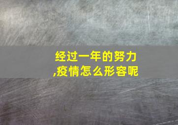 经过一年的努力,疫情怎么形容呢