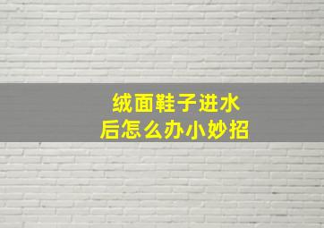 绒面鞋子进水后怎么办小妙招