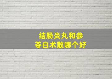 结肠炎丸和参苓白术散哪个好