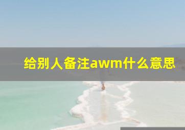 给别人备注awm什么意思