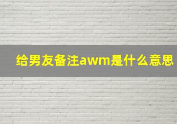 给男友备注awm是什么意思