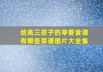 给高三孩子的早餐食谱有哪些菜谱图片大全集