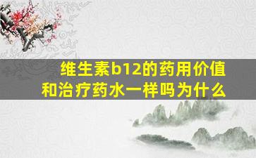 维生素b12的药用价值和治疗药水一样吗为什么