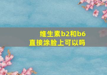 维生素b2和b6直接涂脸上可以吗