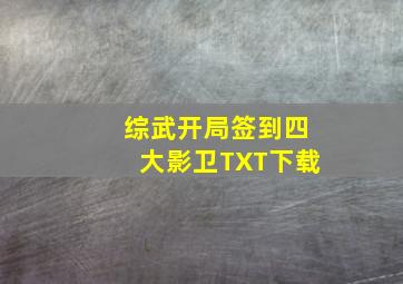 综武开局签到四大影卫TXT下载