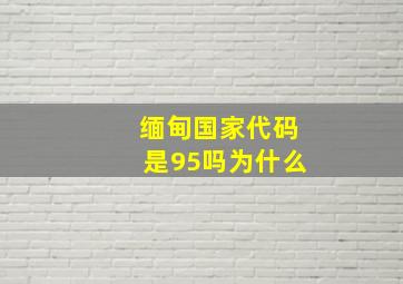 缅甸国家代码是95吗为什么