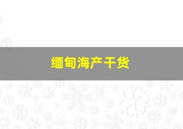 缅甸海产干货