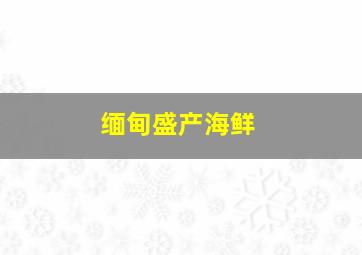 缅甸盛产海鲜