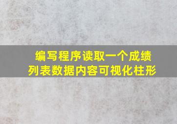 编写程序读取一个成绩列表数据内容可视化柱形