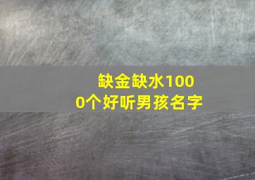 缺金缺水1000个好听男孩名字