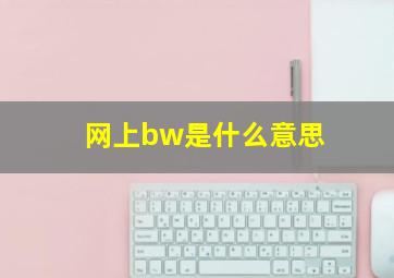 网上bw是什么意思