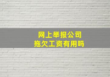 网上举报公司拖欠工资有用吗