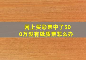 网上买彩票中了500万没有纸质票怎么办