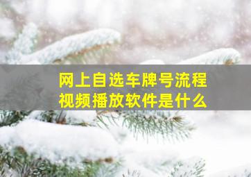 网上自选车牌号流程视频播放软件是什么