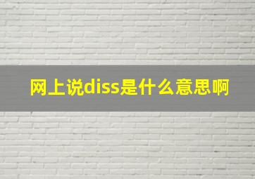 网上说diss是什么意思啊