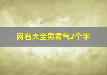 网名大全男霸气2个字