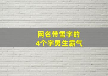 网名带雪字的4个字男生霸气