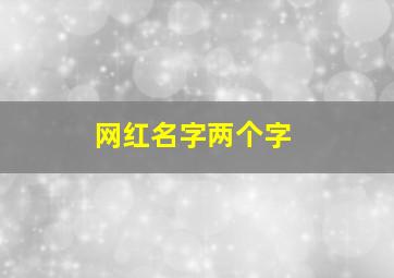 网红名字两个字