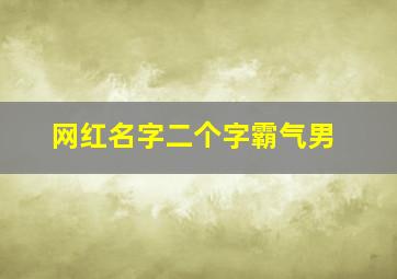 网红名字二个字霸气男