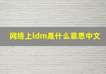 网络上ldm是什么意思中文