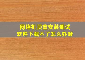 网络机顶盒安装调试软件下载不了怎么办呀