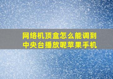 网络机顶盒怎么能调到中央台播放呢苹果手机