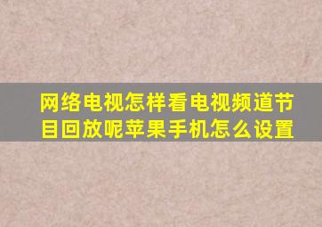 网络电视怎样看电视频道节目回放呢苹果手机怎么设置