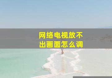 网络电视放不出画面怎么调