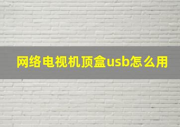 网络电视机顶盒usb怎么用