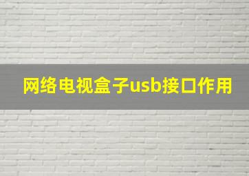 网络电视盒子usb接口作用