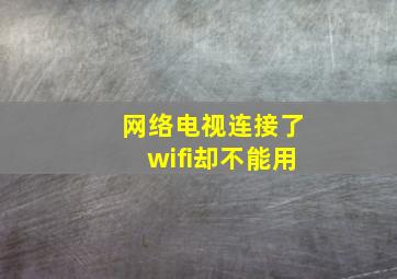 网络电视连接了wifi却不能用