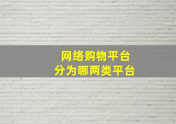 网络购物平台分为哪两类平台