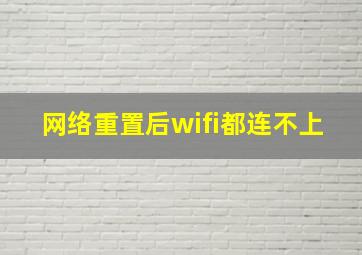 网络重置后wifi都连不上