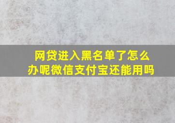 网贷进入黑名单了怎么办呢微信支付宝还能用吗