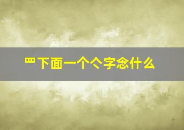 罒下面一个亽字念什么