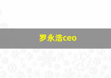 罗永浩ceo