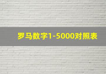 罗马数字1-5000对照表